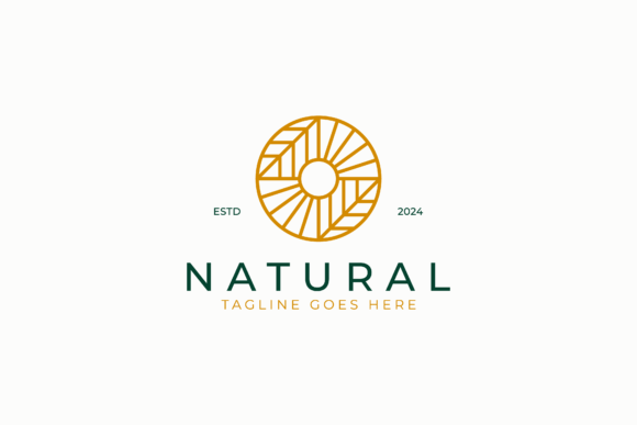 Download Natural Abstract Geometric Logo Sun Leaf - Premium Bundle